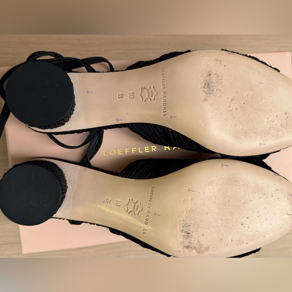 Loeffler Randall Dahlia Black Pleated Sandals - Picture 4 of 6